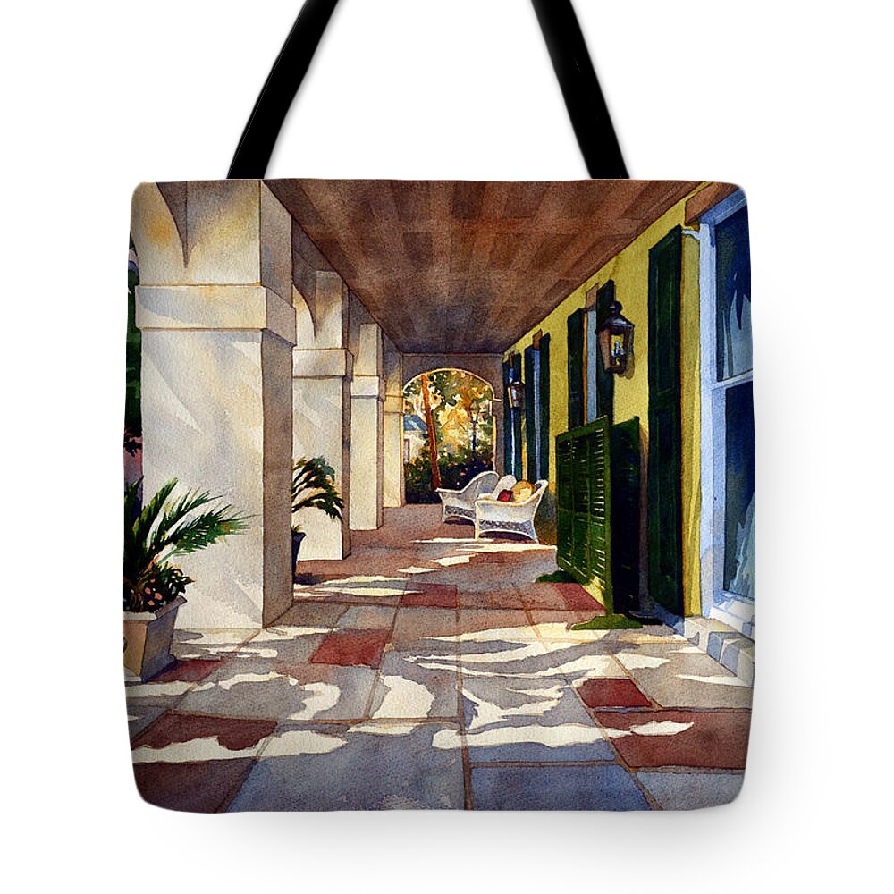 Watercolor Tote Bag featuring the painting Southern Hospitality by Mick Williams