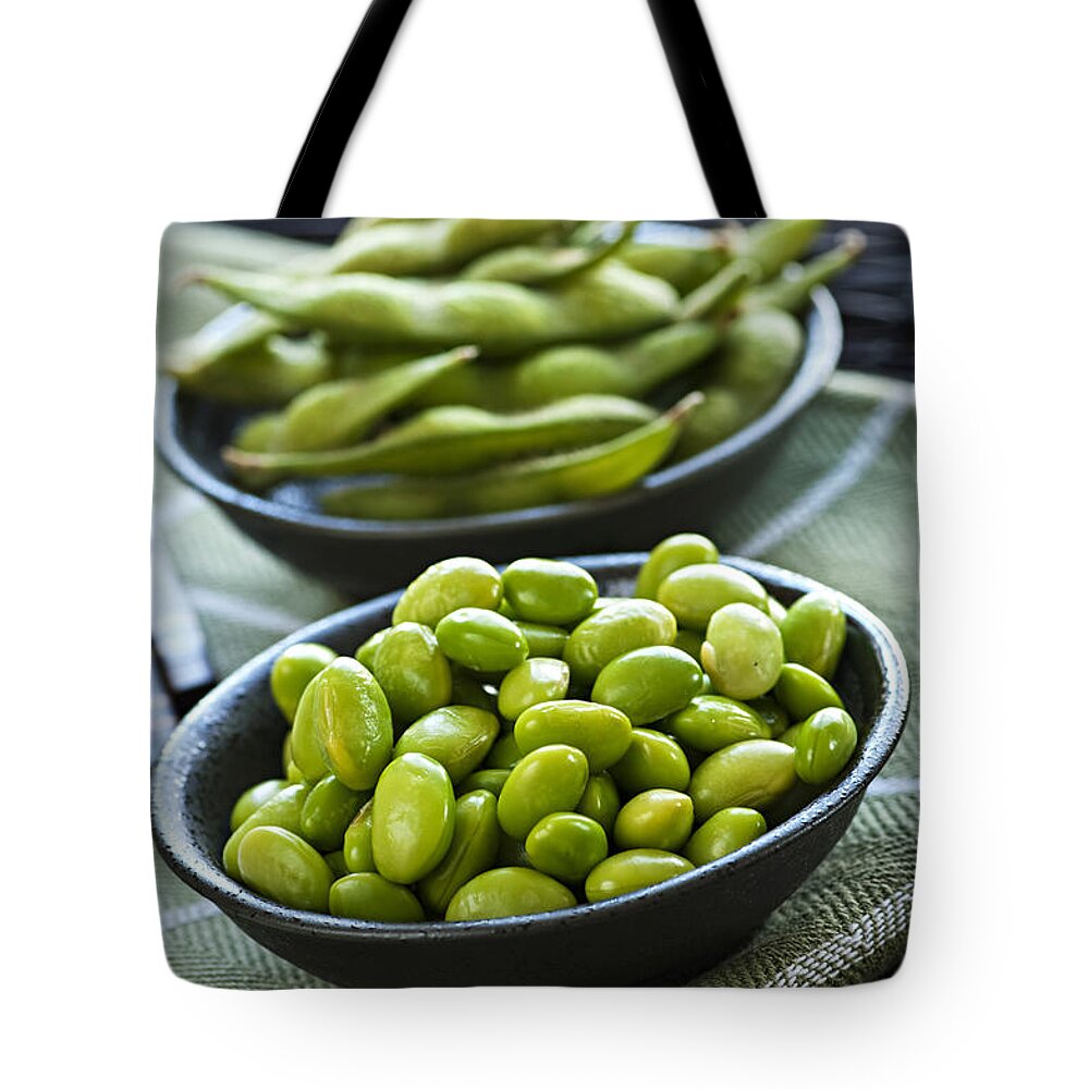 Edamame Tote Bag featuring the photograph Soy beans by Elena Elisseeva