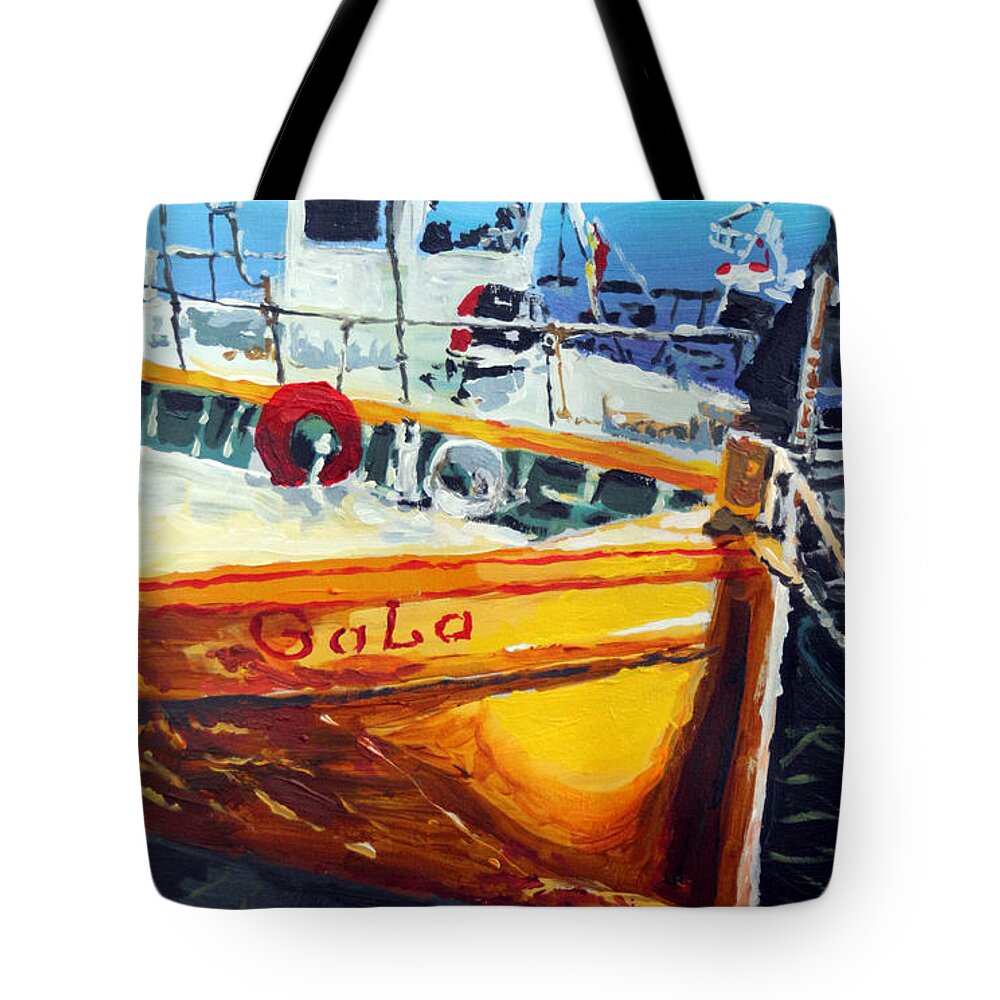 Acrylic On Paper Tote Bag featuring the painting Spain Series 01 Cadaques Portlligat by Yuriy Shevchuk