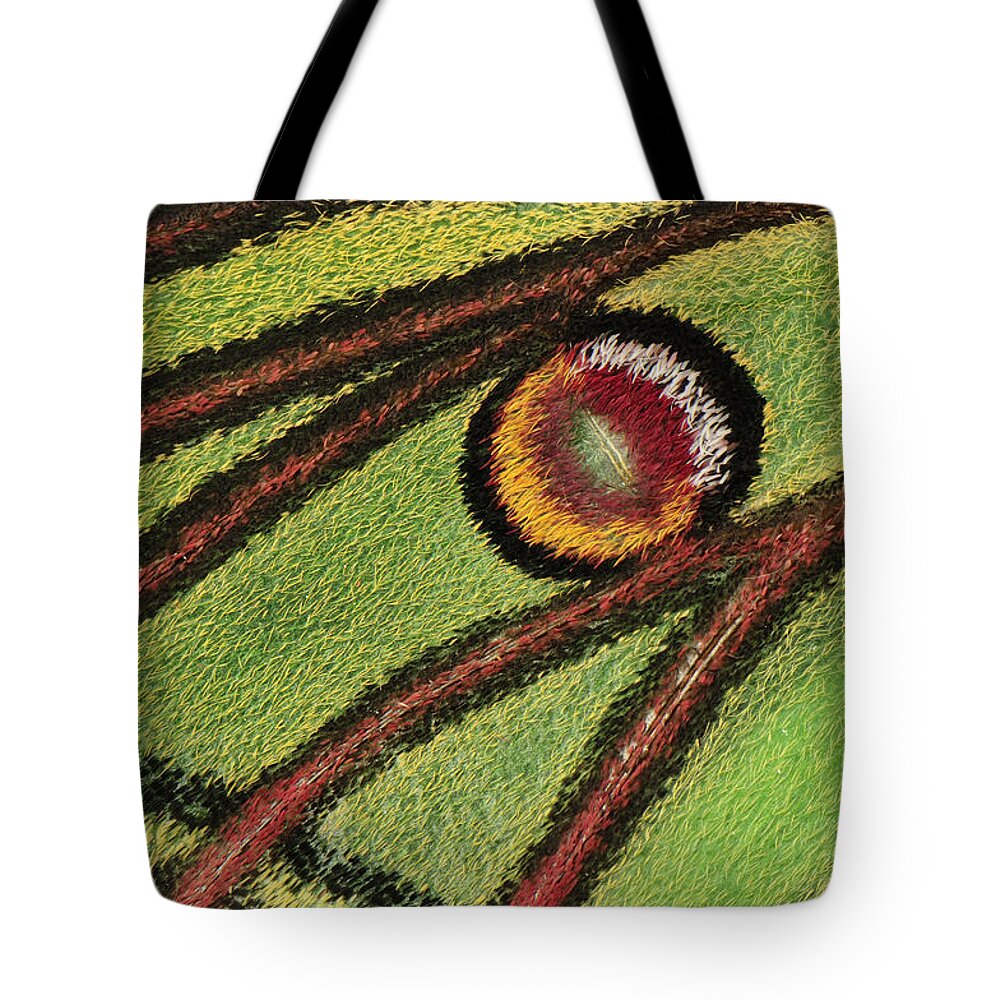 Feb0514 Tote Bag featuring the photograph Spanish Moon Moth Wing Detail by Thomas Marent
