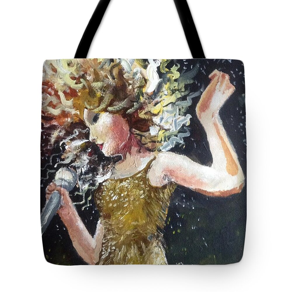 Taylor Swift Tote Bag featuring the painting Sparkle by Alana Meyers