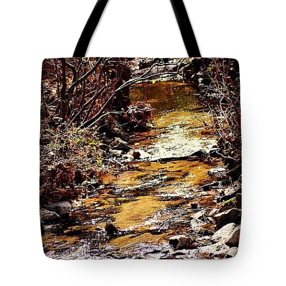 Creek Tote Bag featuring the photograph Sparkling Creek by Tara Potts