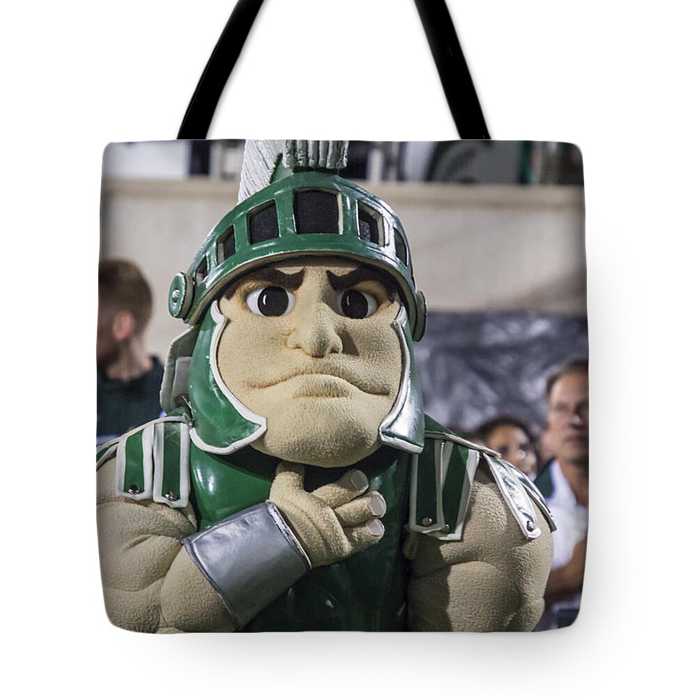  Tote Bag featuring the photograph Sparty and Izzo together by John McGraw