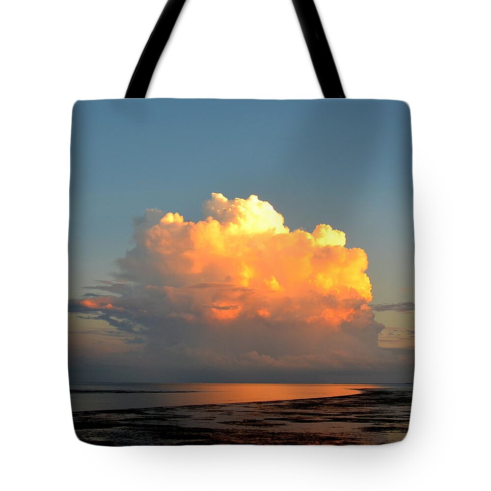 Cloud Tote Bag featuring the photograph Spectacular Cloud in Sunset Sky by Carla Parris