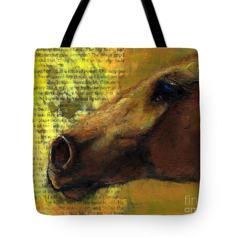 Equine Art Tote Bag featuring the painting Speed by Frances Marino