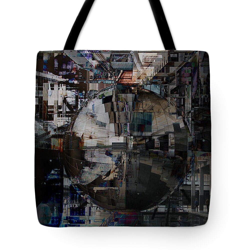 Abstract Tote Bag featuring the photograph Sphere and Reflections by Stephanie Grant