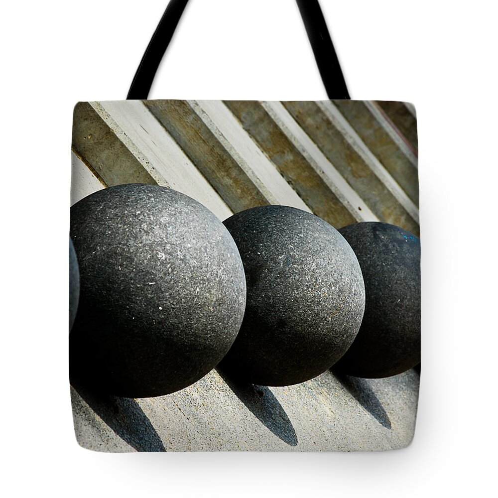 Abstract Tote Bag featuring the photograph Spheres and Steps by Christi Kraft