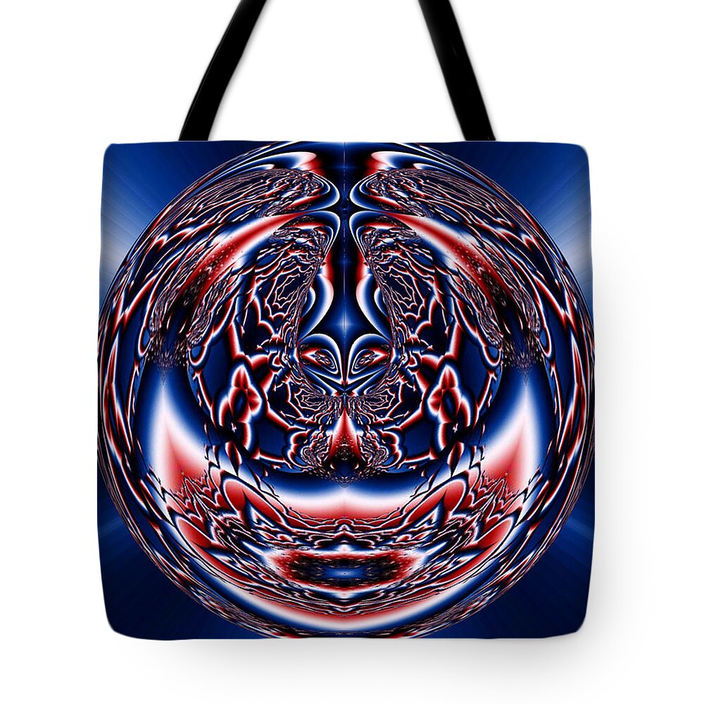 Kaleidoscope Tote Bag featuring the digital art Spherical Art No 5 by Charmaine Zoe