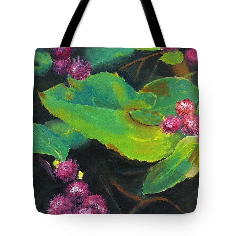 Flowers Tote Bag featuring the painting Spiked Flowers by Judy Swerlick