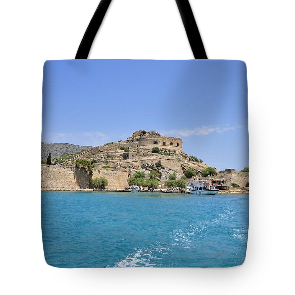 Spinalonga Tote Bag featuring the photograph Spinalonga island Crete Greece by Matthias Hauser