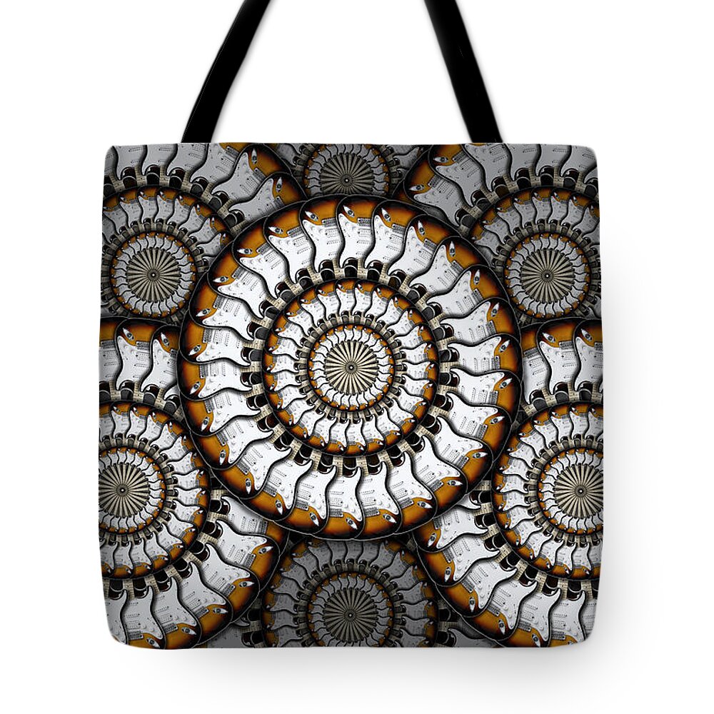 Abstract Tote Bag featuring the photograph Spinning Guitars 4 by Mike McGlothlen