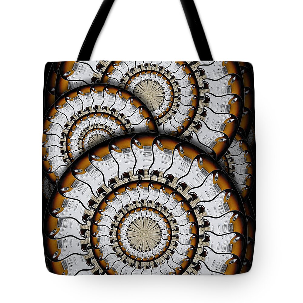 Abstract Guitars Tote Bag featuring the photograph Spinning Guitars 3 by Mike McGlothlen
