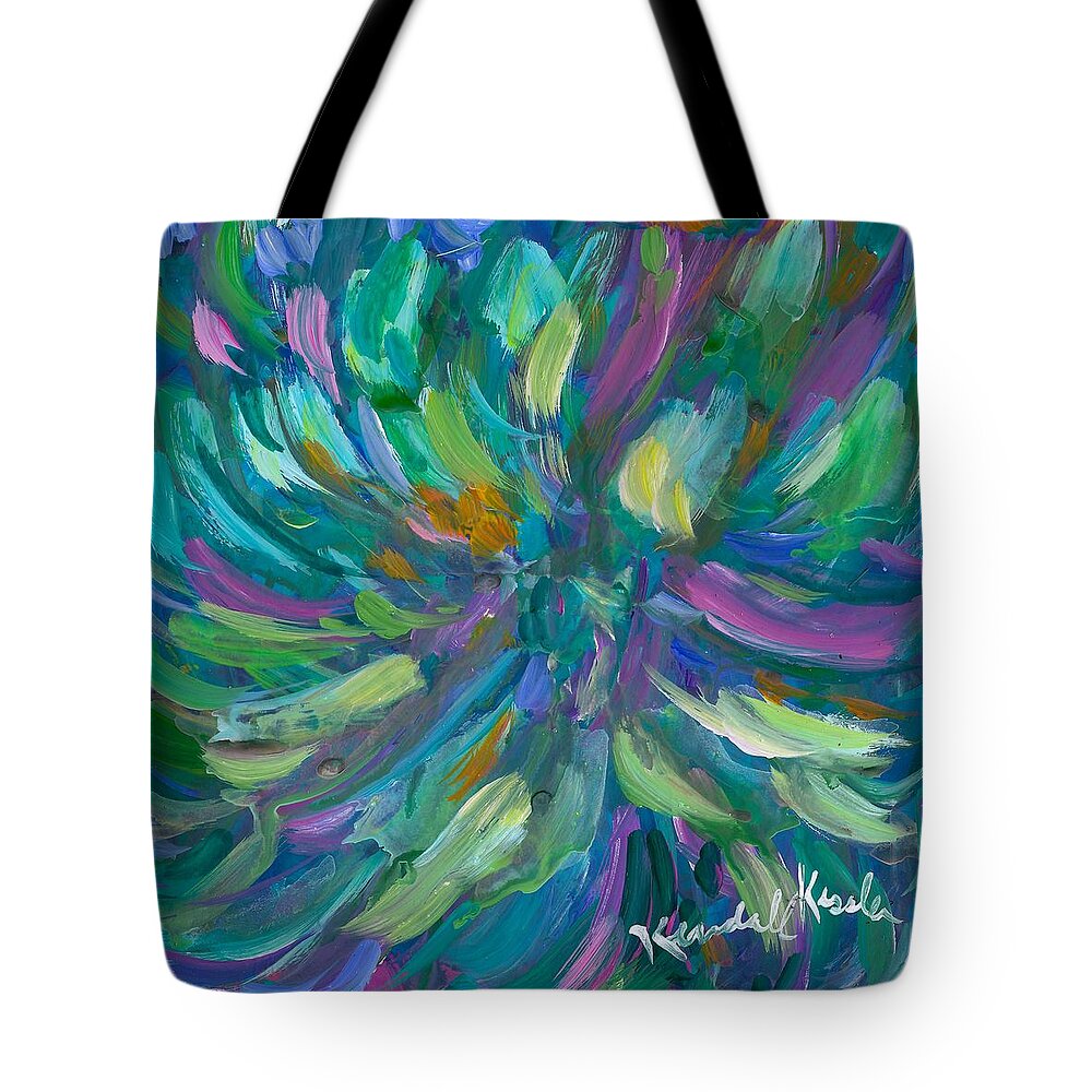 Abstract Tote Bag featuring the painting Spiral by Kendall Kessler