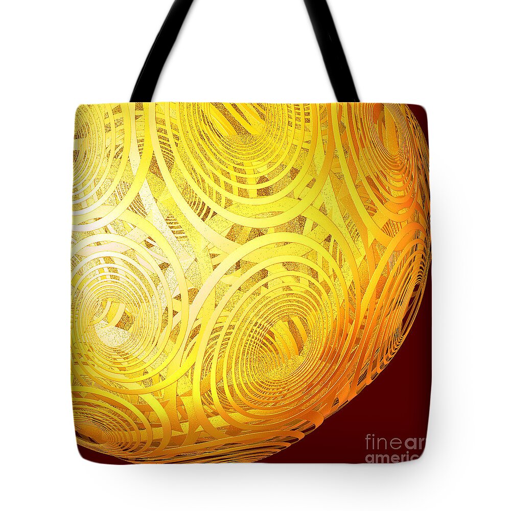 First Star Art Tote Bag featuring the digital art Spiral Sun by jammer by First Star Art