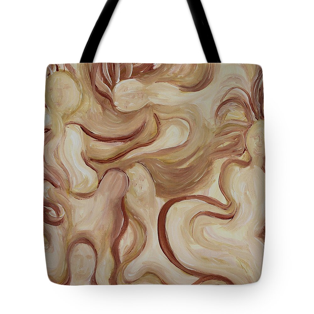 Dancing Tote Bag featuring the painting Spirit Dance by Annette M Stevenson