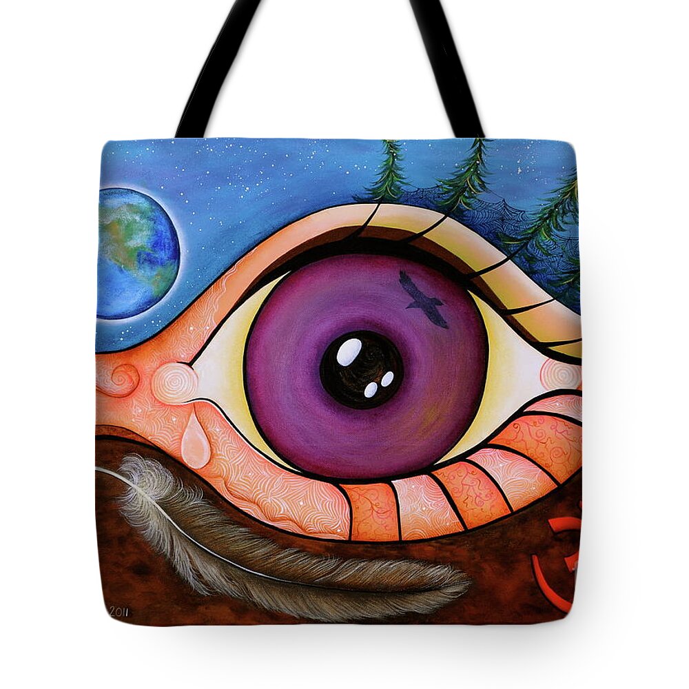 Spiritual Paintings Tote Bag featuring the painting Spirit Eye by Deborha Kerr