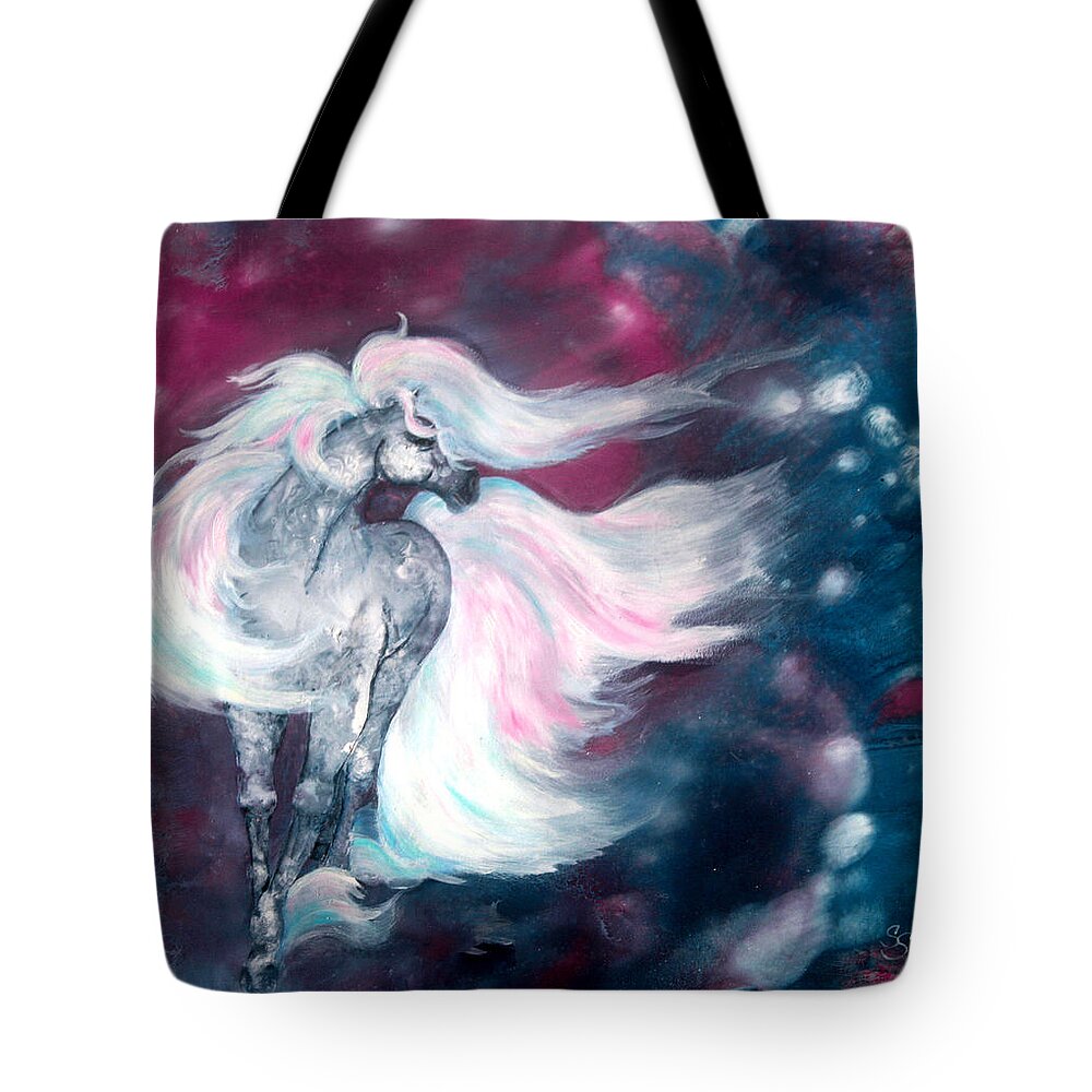 Horse Tote Bag featuring the painting Spirit Horse by Sherry Shipley