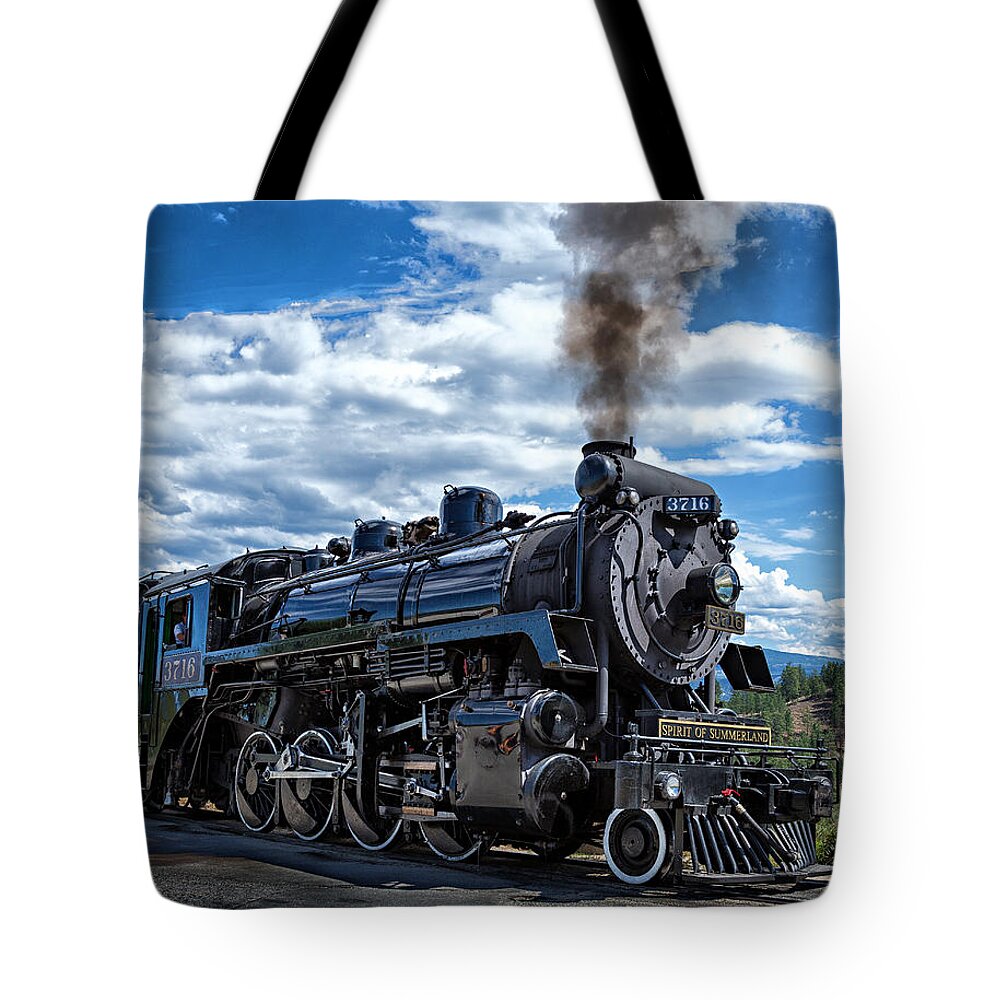 Train Tote Bag featuring the photograph Spirit of Summerland by Mary Jo Allen