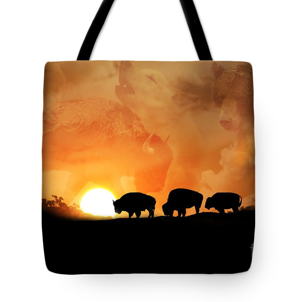 Buffalo Tote Bag featuring the photograph Spirits in the Sky by Stephanie Laird