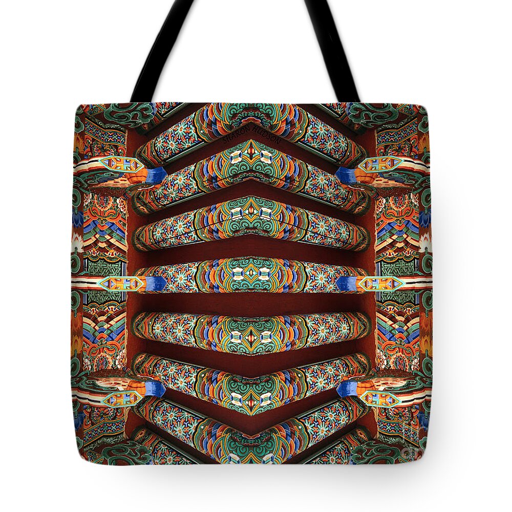 Spiritual Tote Bag featuring the photograph spiritual Buddhist abstract photography - Rafter Rapture by Sharon Hudson