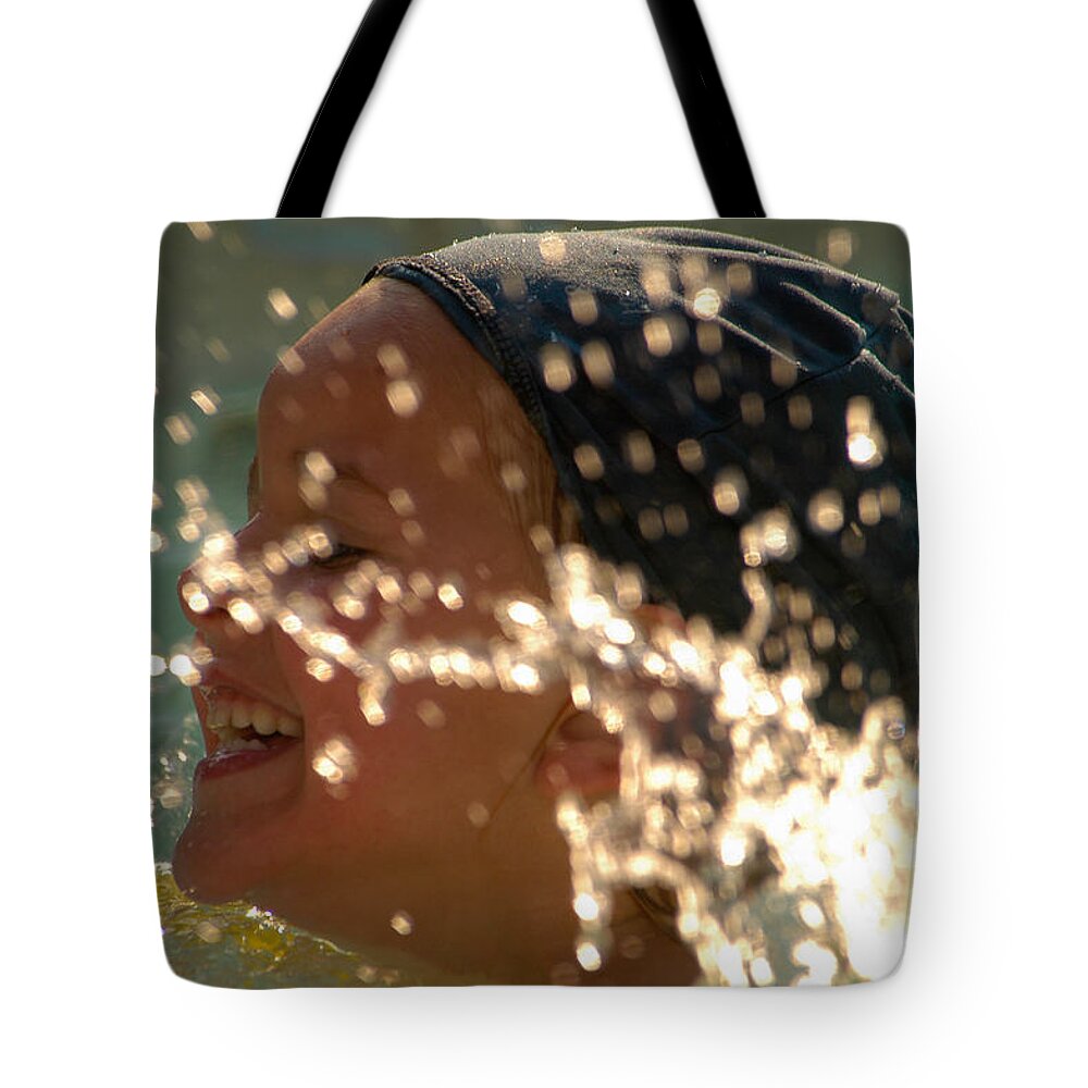 Africa Tote Bag featuring the photograph Splash and giggle by Alistair Lyne