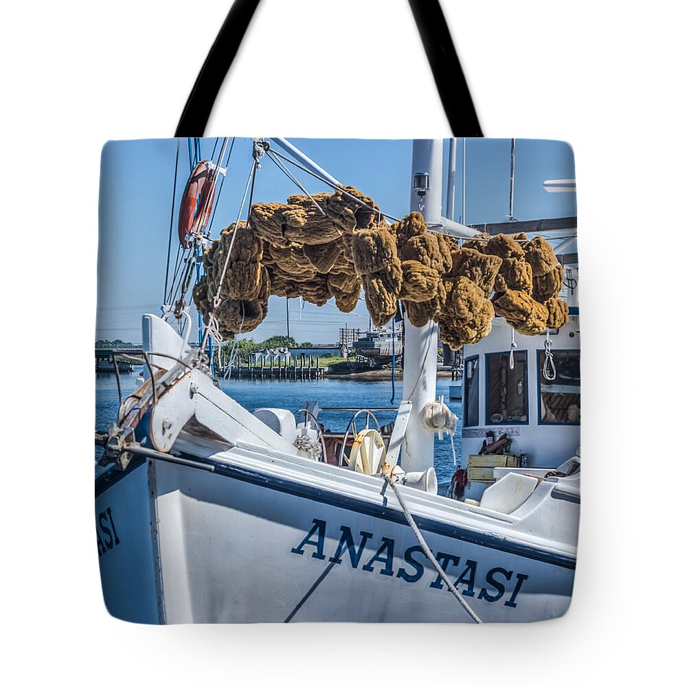 Florida Tote Bag featuring the photograph Sponges drying by Jane Luxton