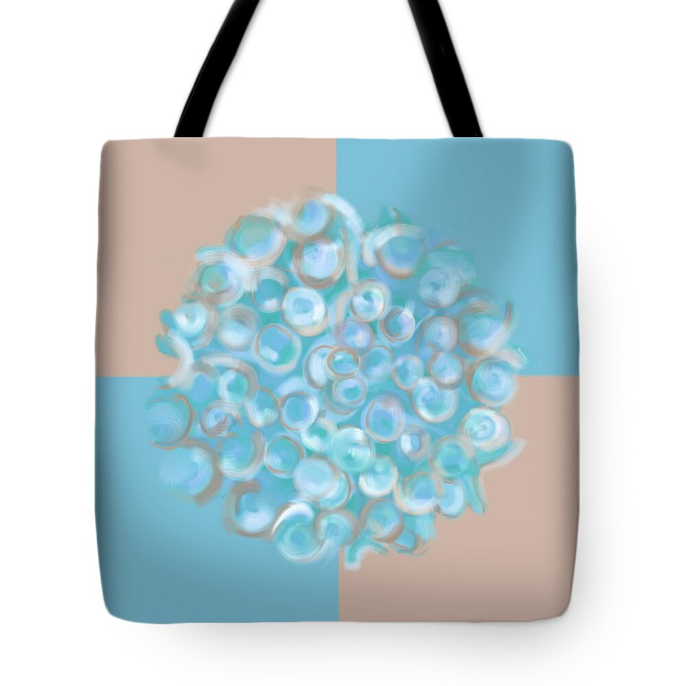 Abstract Tote Bag featuring the digital art Spreeze Sea Stone by Christine Fournier