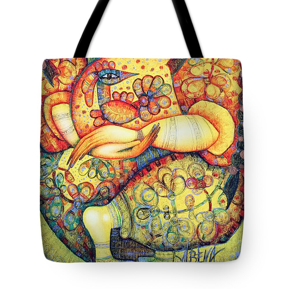 Albena Tote Bag featuring the painting Spring by Albena Vatcheva