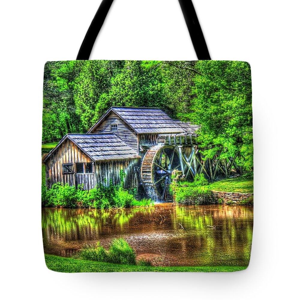 Historic Tote Bag featuring the photograph Spring at the Mill by Dan Stone