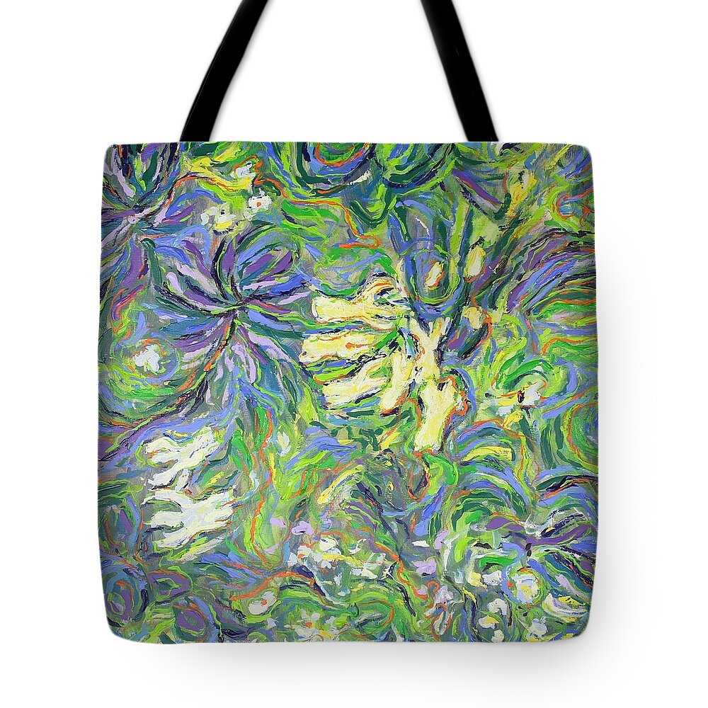Abstract Tote Bag featuring the painting Spring Exuberance 2 by Zofia Kijak