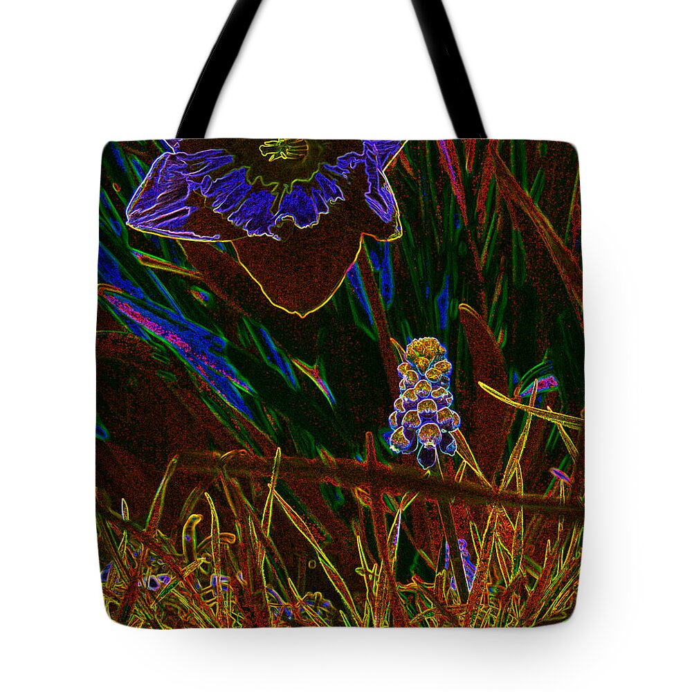  Flower Paintings Paintings Tote Bag featuring the photograph Spring time in Lillyput by Mayhem Mediums