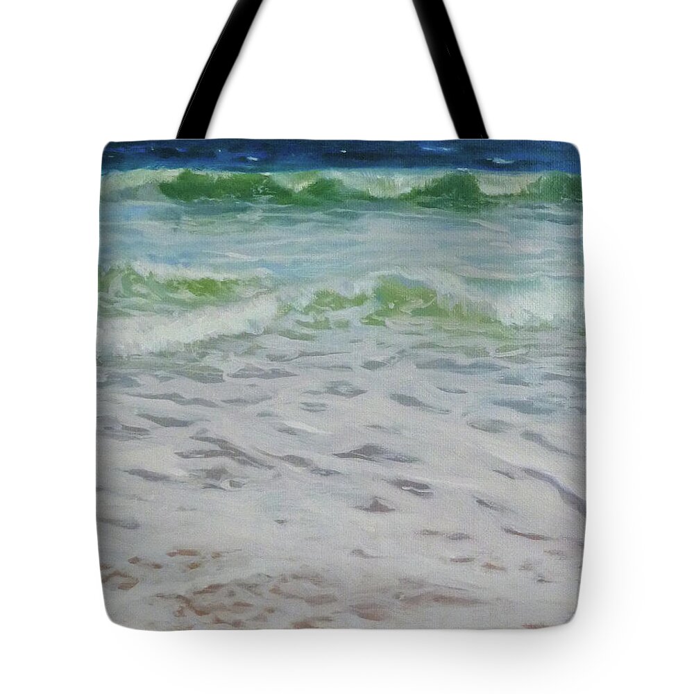 Painting Tote Bag featuring the painting Spring wave by Ellen Paull