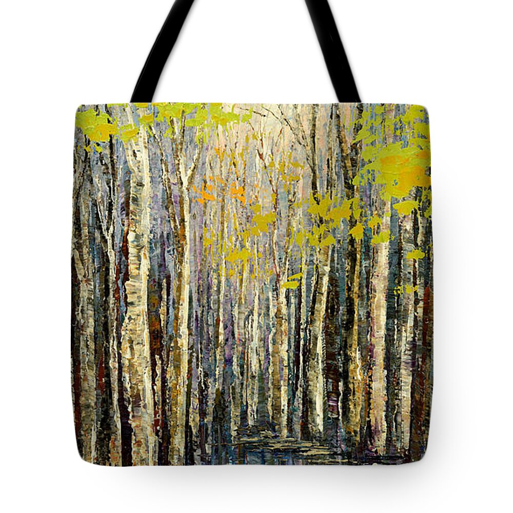 Original Tote Bag featuring the painting Spring Wind by Tatiana Iliina