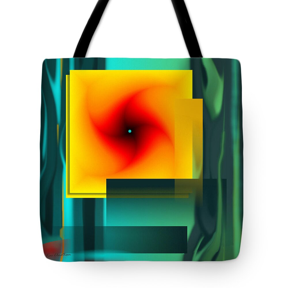 Computer Art Tote Bag featuring the digital art Square Abstract by Kae Cheatham