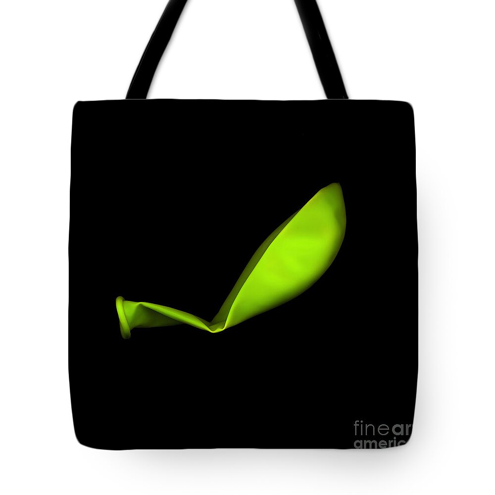 Yellow Tote Bag featuring the photograph Square Lime Green Balloon by Julian Cook