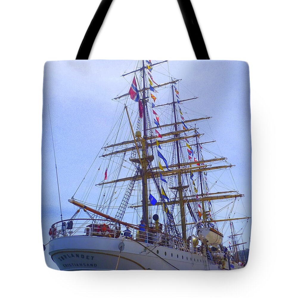 People Tote Bag featuring the photograph SS SORLANDET Tall Ships by Lingfai Leung