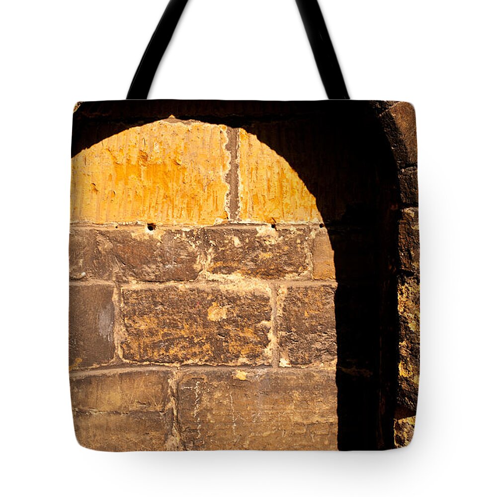 Old Tote Bag featuring the photograph St Giles Church Arch by Rick Piper Photography