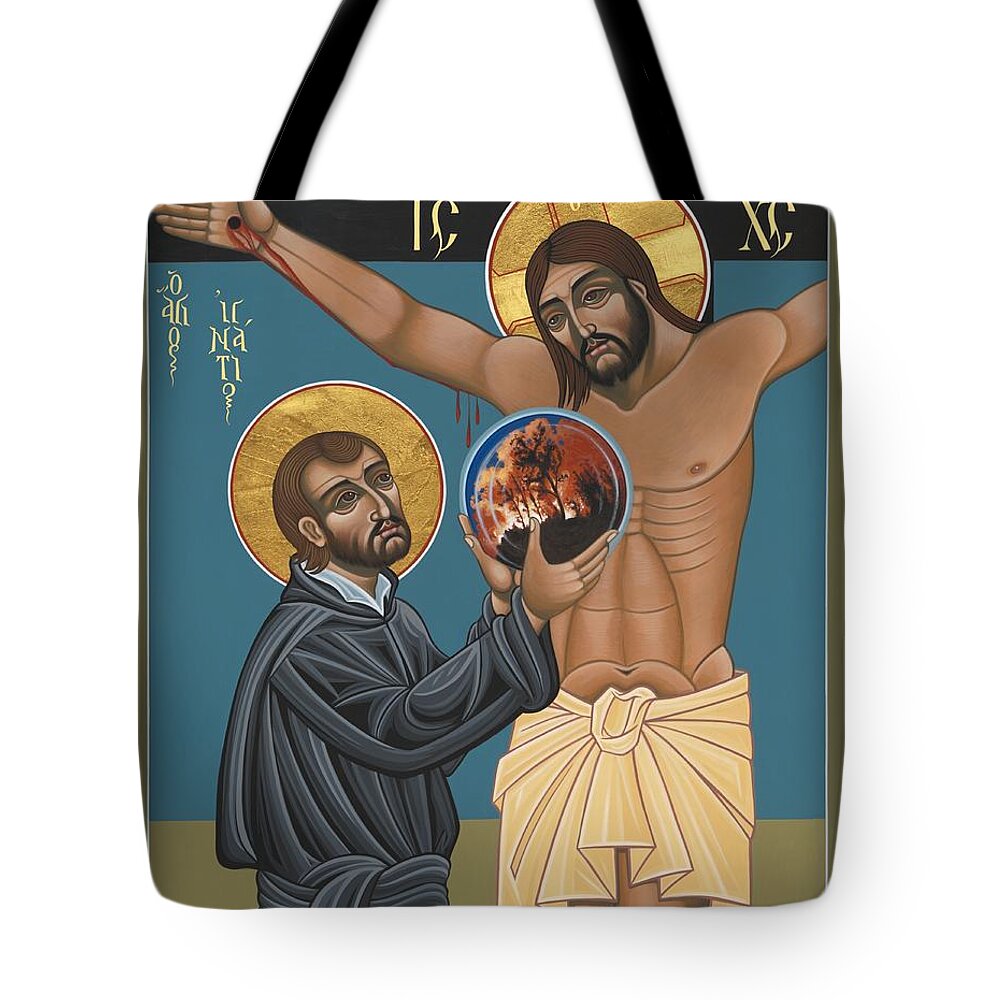 St. Ignatius And The Passion Of The World In The 21st Century Tote Bag featuring the painting St. Ignatius and the Passion of the World in the 21st Century 194 by William Hart McNichols