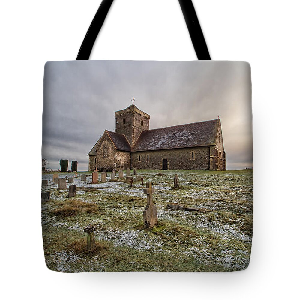 Shirley Mitchell Tote Bag featuring the photograph St Martha's on the Hill by Shirley Mitchell