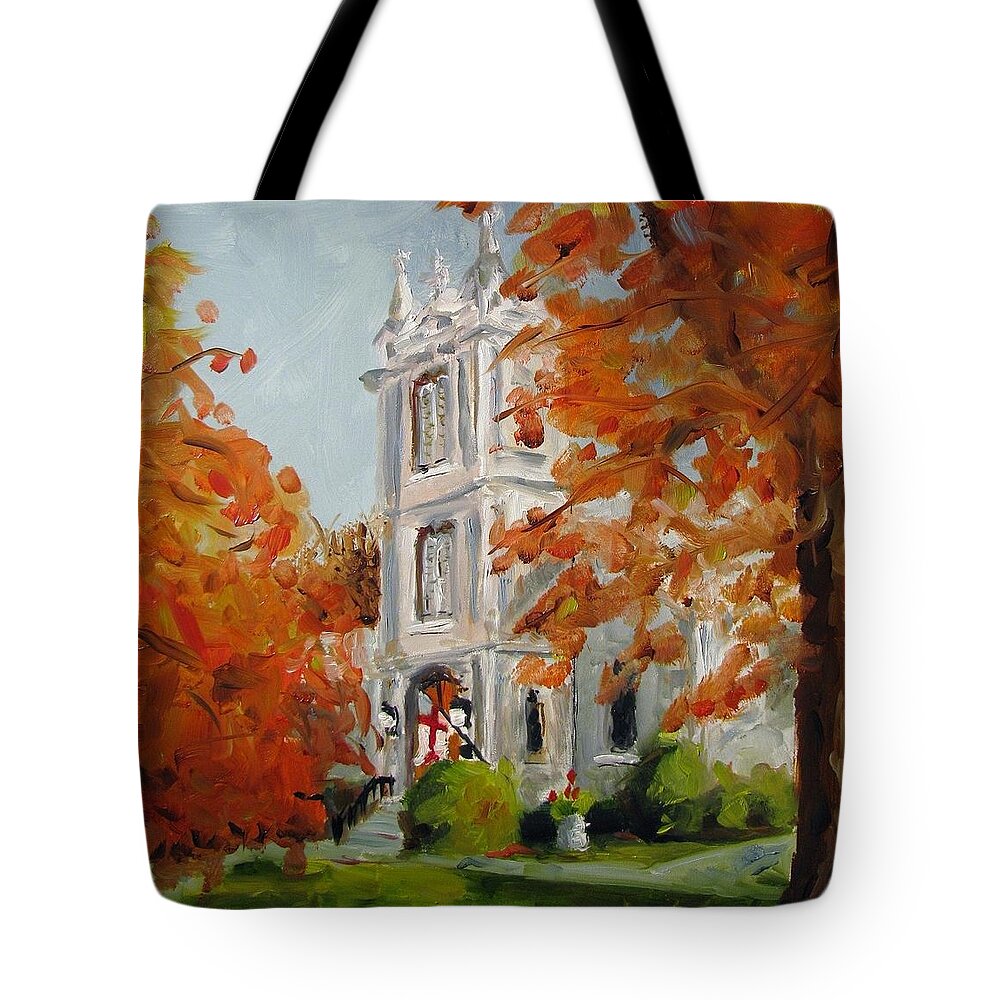 Church Tote Bag featuring the painting St Peters Episcopal Church by Susan Elizabeth Jones