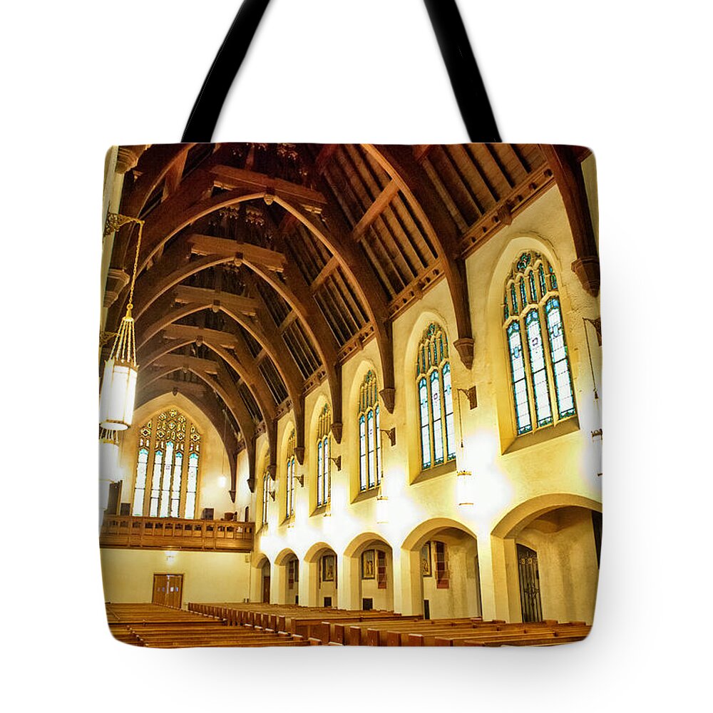 Church Tote Bag featuring the photograph St. Vincent de Paul Church by Sennie Pierson