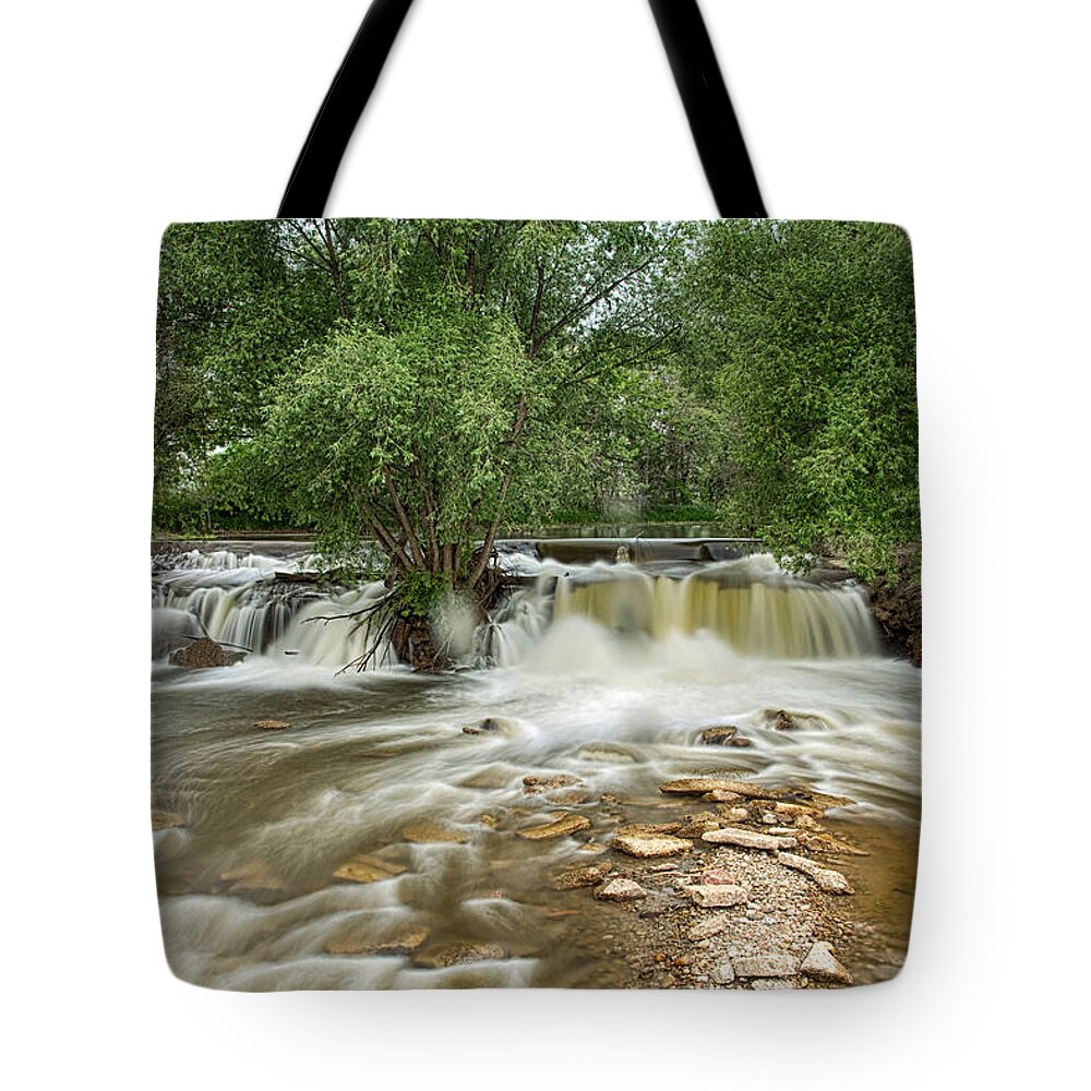 Waterfall Tote Bag featuring the photograph St Vrain Waterfall by James BO Insogna