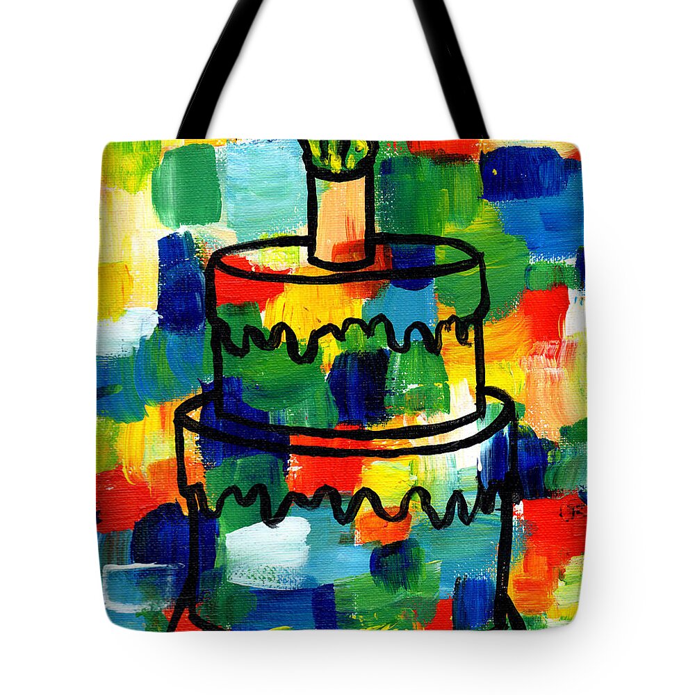 Stl250 Tote Bag featuring the painting STL250 Birthday Cake Abstract by Genevieve Esson