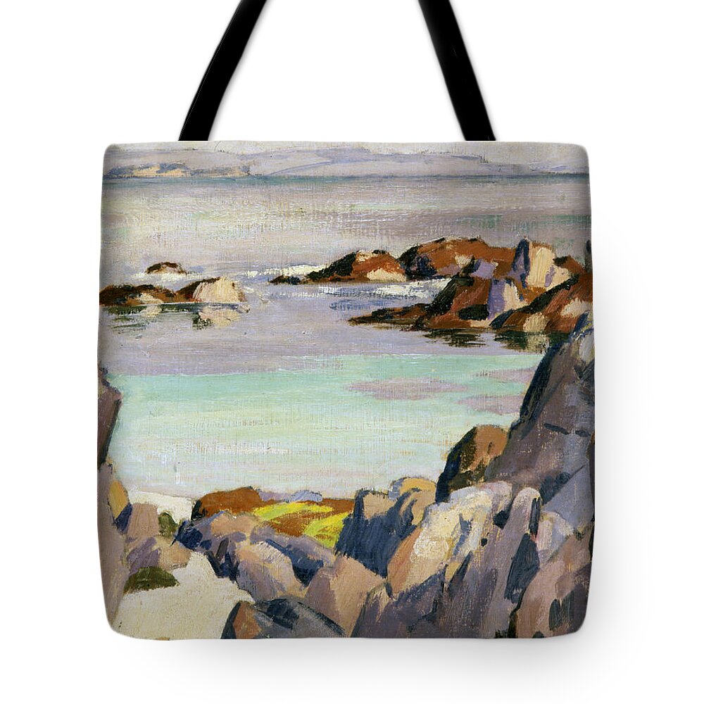 Cadell Tote Bag featuring the painting Staffa and Rhum from Iona by Francis Campbell Boileau Cadell