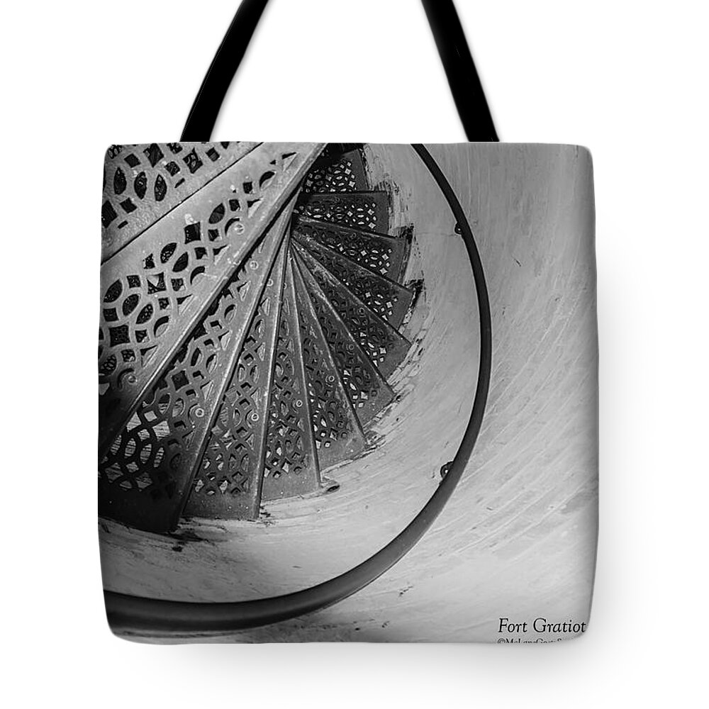 Usa Tote Bag featuring the photograph Stairs at the Fort Gratiot Light House by LeeAnn McLaneGoetz McLaneGoetzStudioLLCcom