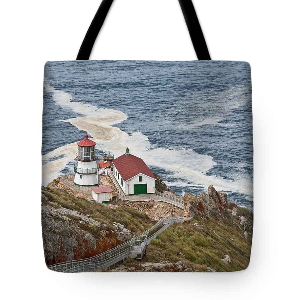 Architecture Tote Bag featuring the photograph Stairway Leading to Point Reyes Lighthouse by Jeff Goulden