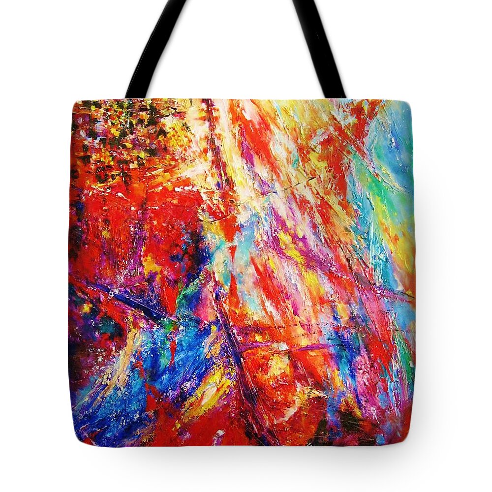 Energy Art Tote Bag featuring the painting STAIRWAY TO HEAVEN. Collection 5D by Helen Kagan