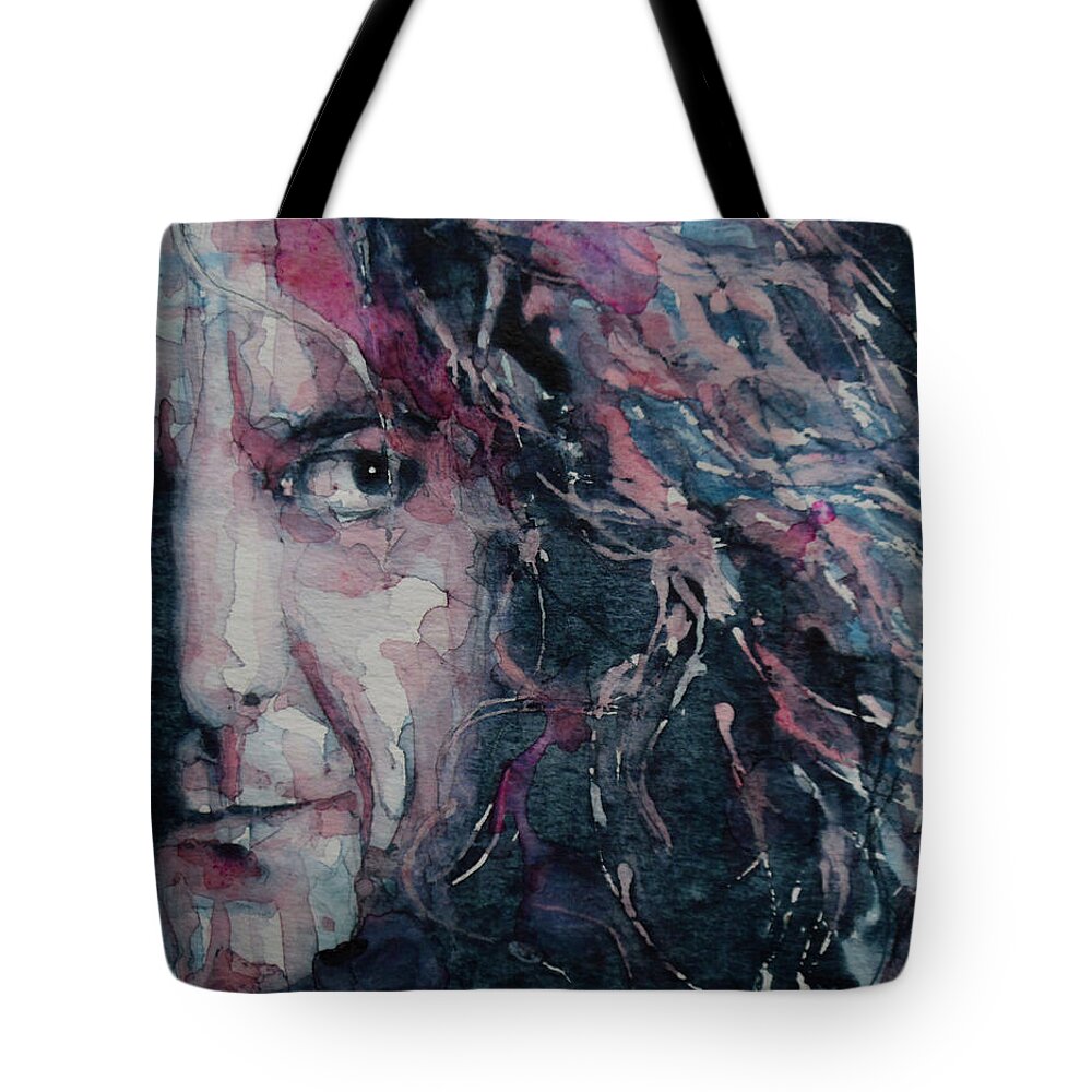 Robert Plant Tote Bag featuring the painting Stairway To Heaven by Paul Lovering