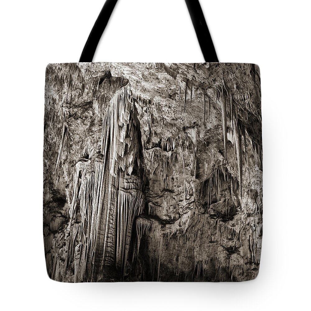 American Landmarks Tote Bag featuring the photograph Stalactites in the Hall of Giants by Melany Sarafis
