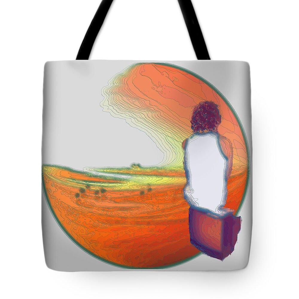 Television Tote Bag featuring the digital art Stand By For Enlightenment by Laureen Murtha Menzl